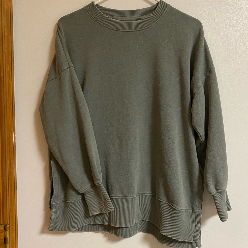 Aerie Olive Green Crewneck Sweatshirt